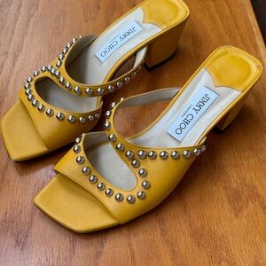 Jimmy Choo Yellow Studded Heels